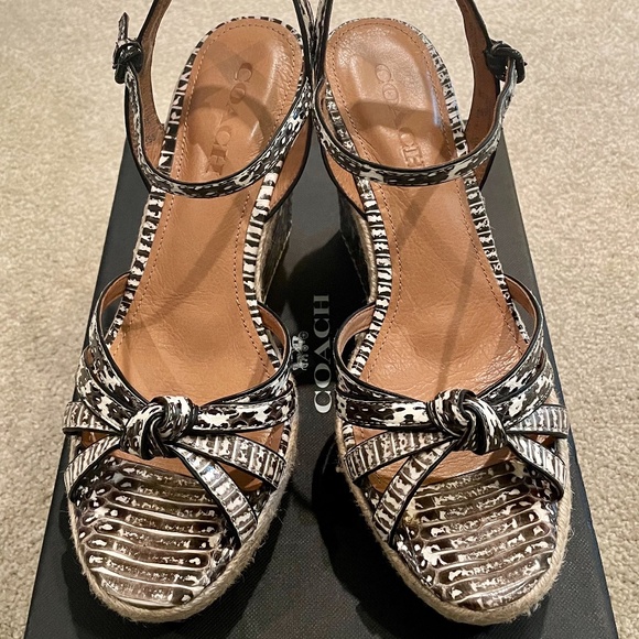 Coach Dalton Wedge Espadrille Sandals Size 9 - Picture 1 of 9